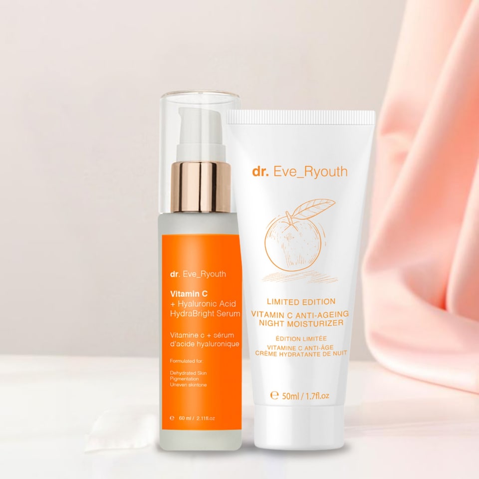 image 1 of Dr. Eve_Ryouth Vitamin C Night Moisturizer (Limited Edition) + Vitamin C + Hyaluronic Acid Hydrabright Serum 60ml