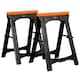 image 1 of VonHaus Folding Saw Horse Twin Pack with Rubber Inserts Support Bars