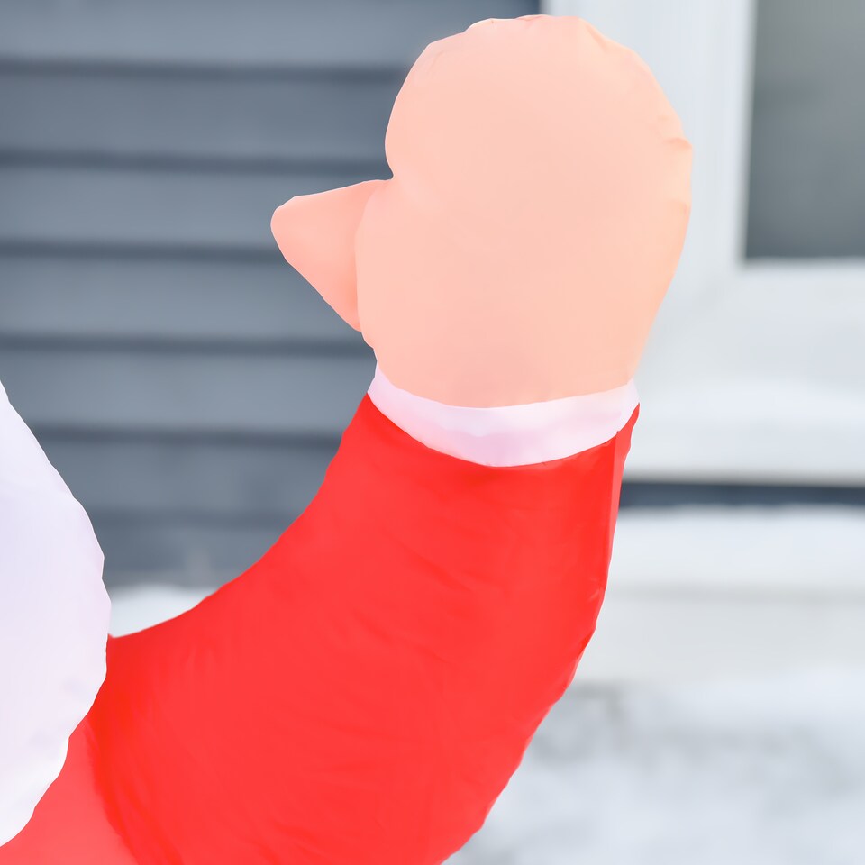 image 1 of HOMCOM 4ft Inflatable Christmas Santa Claus Gift with LED Xmas Decor Holiday Outdoor Yard Decoration