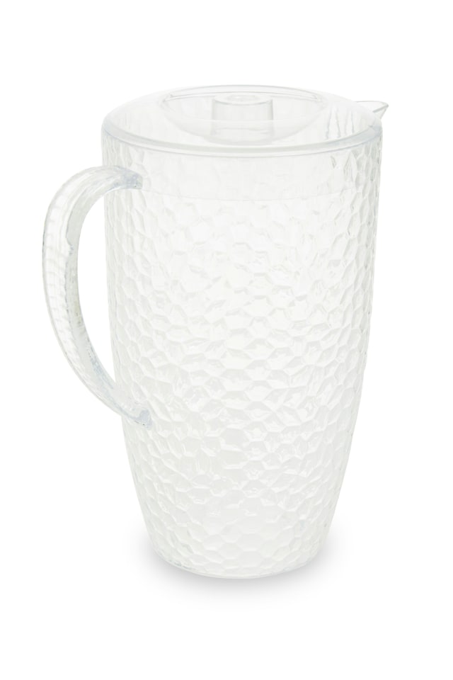 image 1 of Interiors by Premier Functional 2.2L Plastic Pitcher With 4 Cups, Smart Design Pitcher Jug, Honeycomb Finish Plastic Pitcher