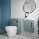 image 4 of Power Cloakroom Bundle - Right Wall Hung Vanity Unit, Concealed Cistern WC Unit, Toilet & Tap, 440mm - Grey/Black - Balterley Brown