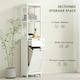 image 3 of HOMCOM Slim Bathroom Storage Unit with Tilt-Out Laundry Cabinet Drawer White White