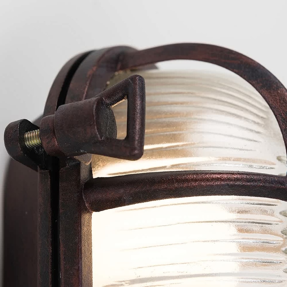 image 1 of ValueLights Bow Nautical Brown Bulkhead Light & 6500K Bulb | Bronze