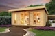 image 3 of Dorset 3-Log Cabin, Wooden Garden Room, Timber Summerhouse, Home Office - L540 x W460 x H239.4 cm | Brown