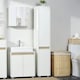 image 2 of kleankin Tall Bathroom Cabinet with Adjustable Shelves, 5-Tier Modern Freestanding Tallboy with Storage Cabinets, White