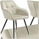 image 1 of Dining Chair Marilyn - velvet look, quilted pattern - per piece Cream | Cream/Black