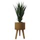 image 2 of 36cm x 25cm Woven Effect Composite Large Planter | Brown