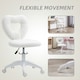 image 7 of HOMCOM Armless Heart Desk Chair, Makeup Vanity Chair for Home, White White
