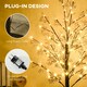 image 8 of HOMCOM 6ft Artificial Tree with Warm White LED Lights, Baby Breath Flowers