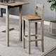 image 3 of Pair of Corona Grey Wax High Breakfast Bar Chairs – Rustic Solid Wood Farmhouse Seating | Grey | Grey | 1
