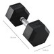 image 7 of HOMCOM 12.5KG Single Rubber Hex Dumbbell Portable Hand Weights for Home Gym
