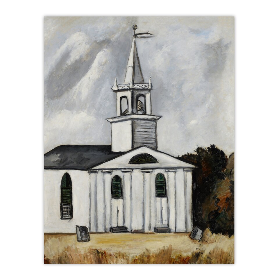 image 1 of Church at Head Tide Maine Marsden Hartley Wall Art Poster Print