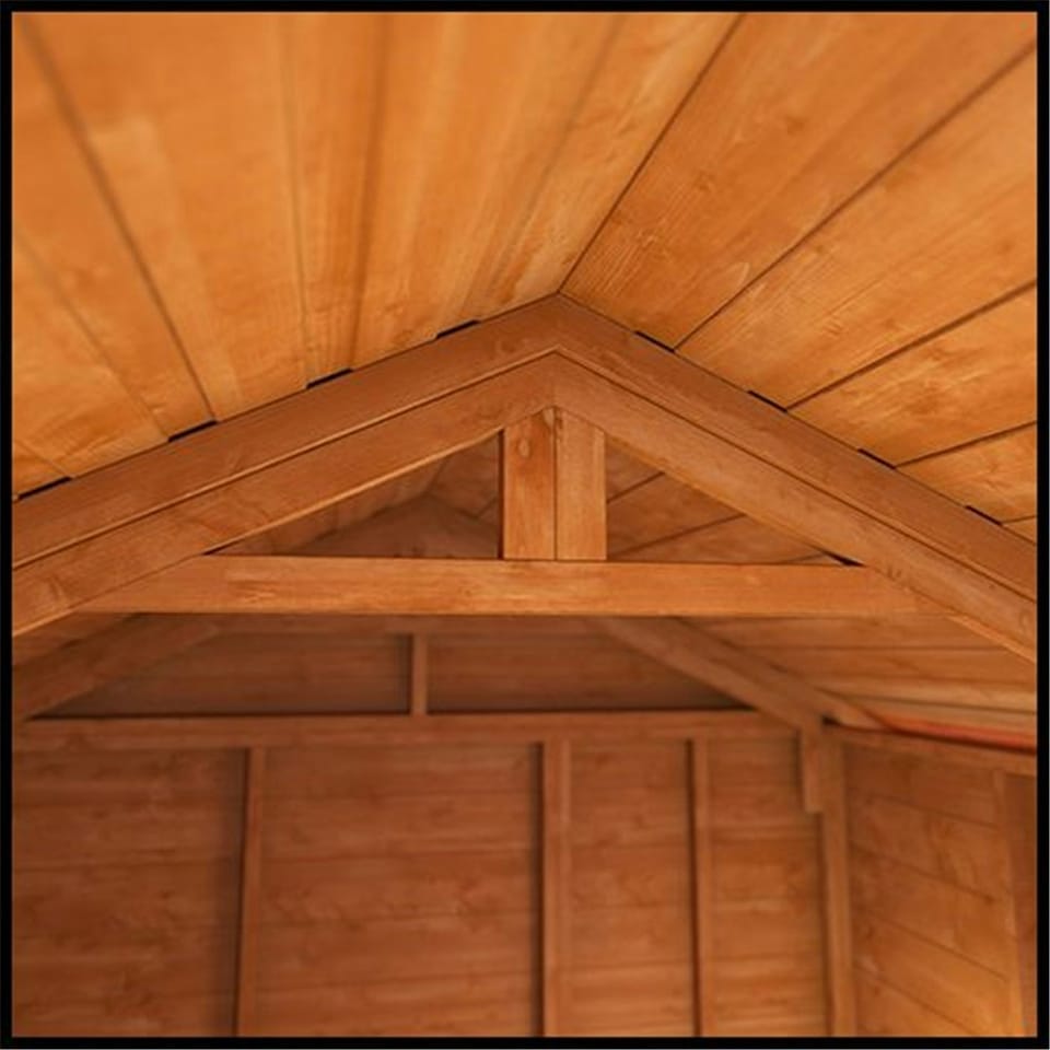 image 1 of 6 x 6 (1.83m x 1.75m) Wooden Tongue and Groove APEX Bike Shed (12mm T&G Floor and APEX Roof) (6ft x 6ft) (6x6)