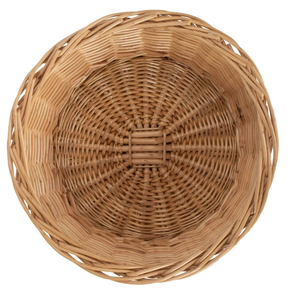 image 1 of 24cm Round Buff Willow Tapered Wicker Tray Brown | Brown