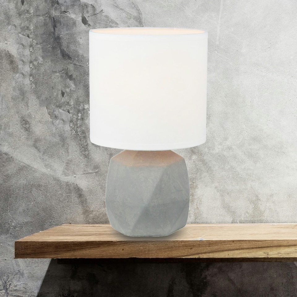 image 1 of First Choice Lighting Wilson Concrete Lamp Grey | White