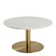 image 1 of Corby Round Coffee Table with White Marble Effect Top & Gold Base