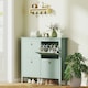image 2 of HOMCOM 4 Drawer Shoe Cabinet with Flip Doors for Hallway, Entryway | Green | 105W x 24D x 95.5H cm | 1