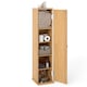 image 6 of COSTWAY Compact Toilet Tissue Storage Tower Toilet Natural