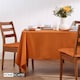 image 2 of Homescapes Burnt Orange Cotton Tablecloth - 137 x 178 cm | Orange | 137cm x 178cm (54" x 70")