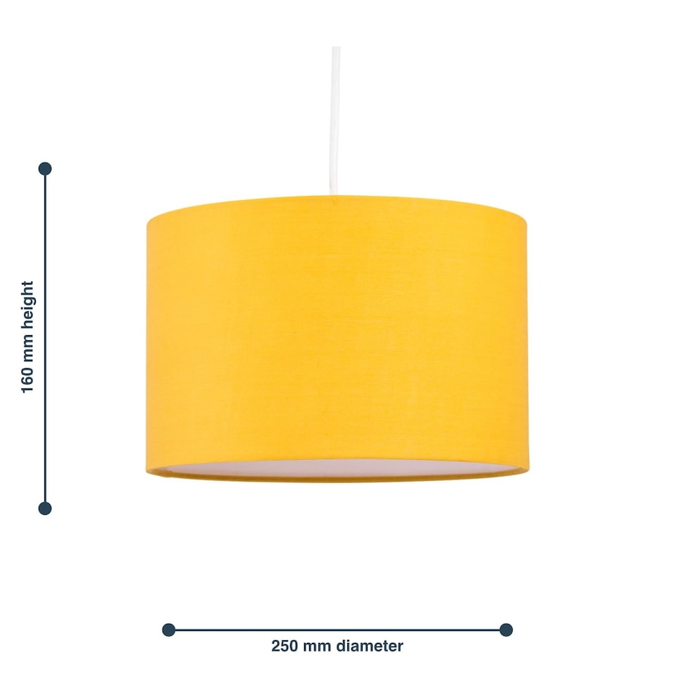 image 1 of Set of 2 Ochre 25cm Ceiling Light Shades | Yellow | Medium | 2