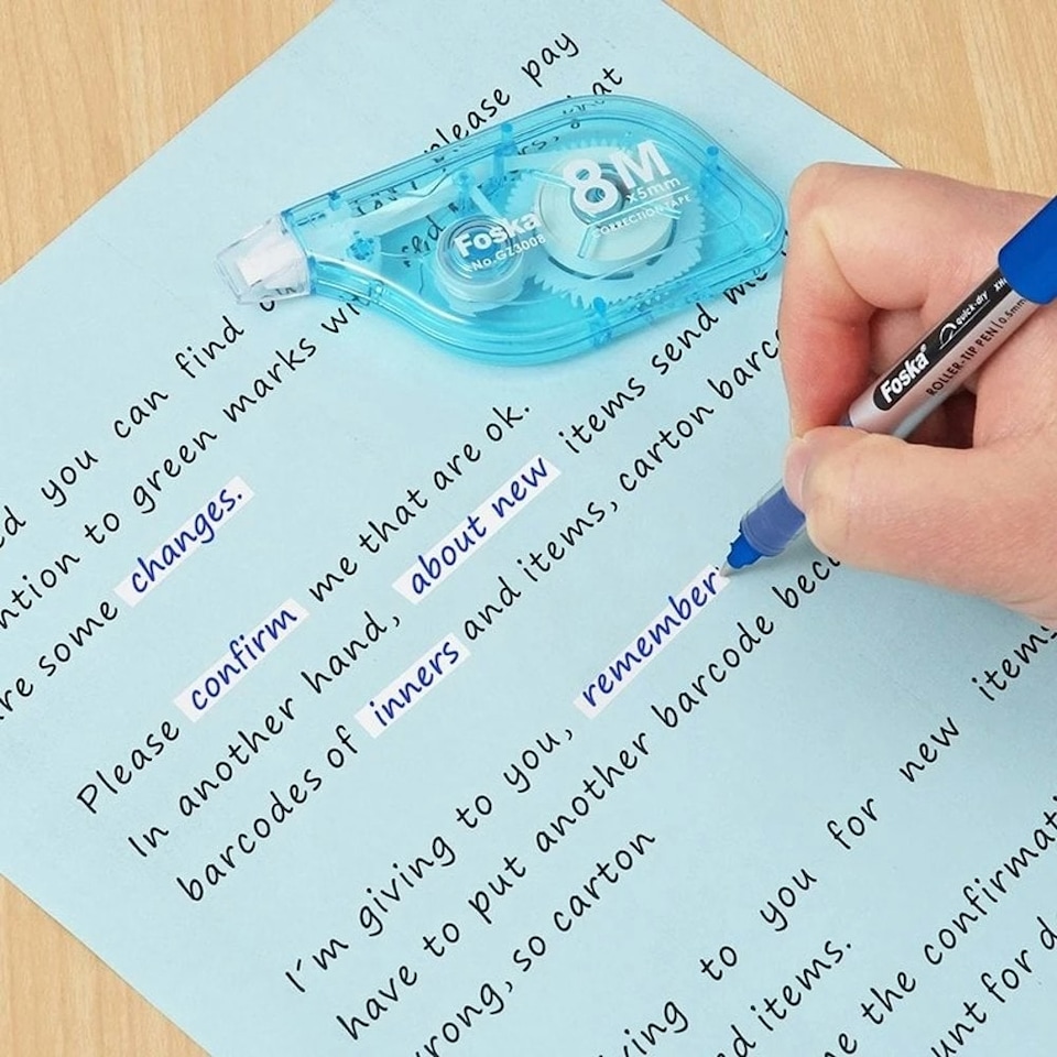 image 1 of 8m Correction Tape - Assorted Colour Tint