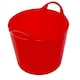 image 2 of 2 x 40 Litre Strong Robust Red Coloured Flexible Tubs For Multi Purpose Storage Use