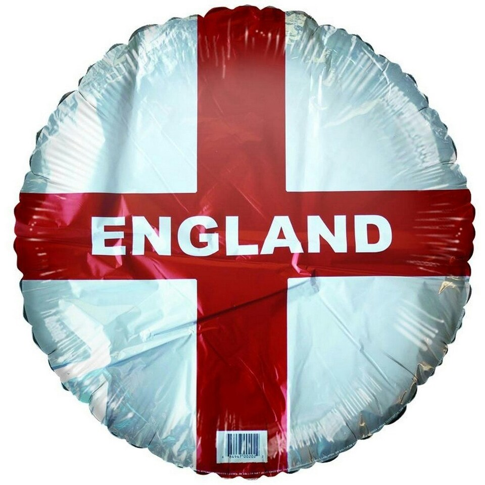 England St George Cross Foil Balloon - White/Red - One Size