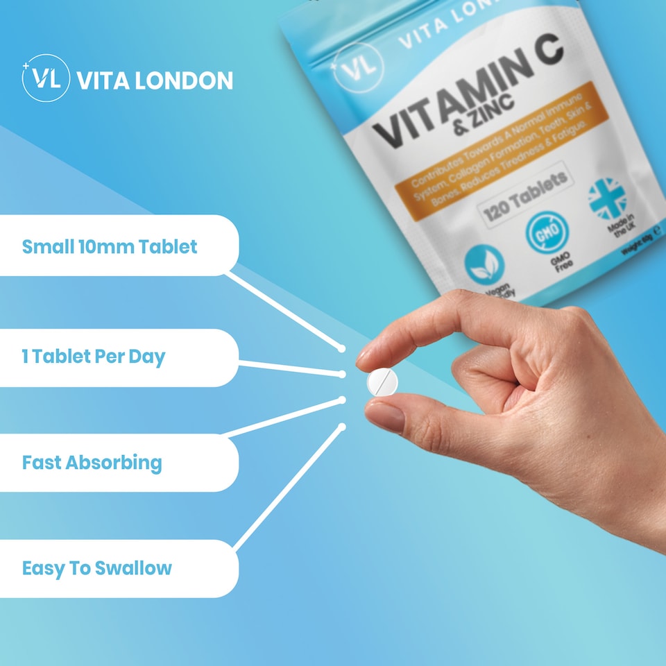 image 1 of Vitamin C & Zinc Tablets - 120mg - 120 Tablets