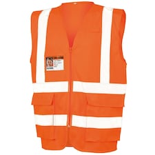 SAFE-GUARD By Result Unisex Adult Executive Safety Vest - Fluorescent Orange - M