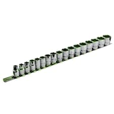 3/8" drive sockets metric shallow 8mm - 24mm 17pc set TE049