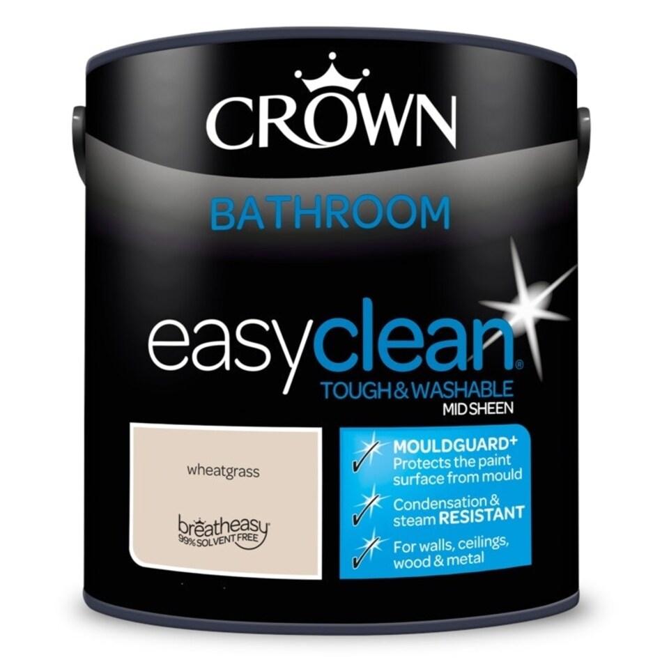image 1 of Crown Easyclean Bathroom Mid Sheen 2.5L Wheatgrass