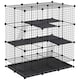 image 1 of PawHut 30 Pcs DIY Expandable Pet Cage Steel Bars w/ Doors Trays Plastic Corners