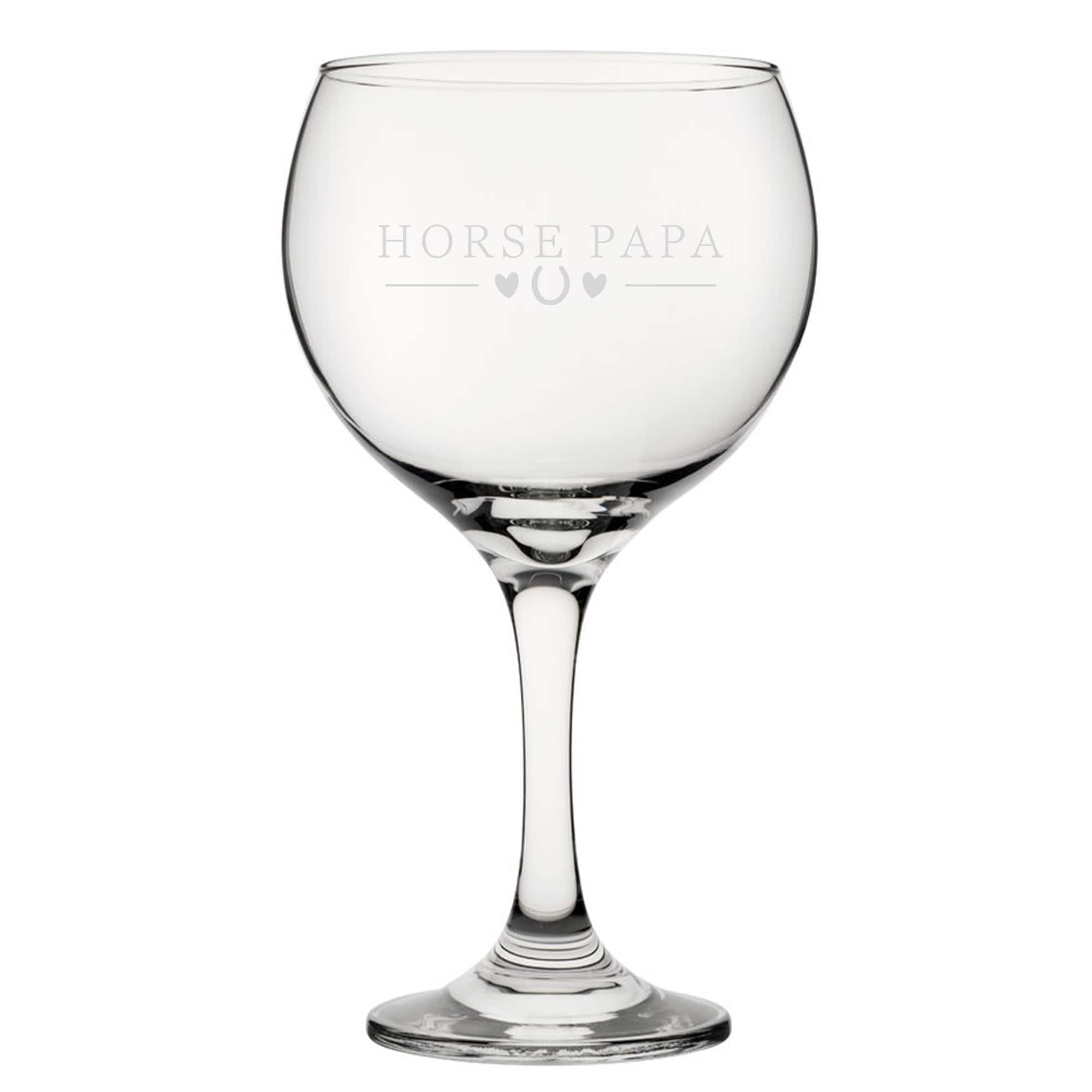 Personalised Horse Mama Engraved Gin Balloon Cocktail Glass for Dad