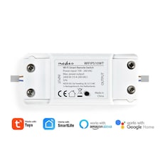 Nedis SmartLife Wi-Fi Rewireable In-Line Mains Smart Switch, 10A, Ideal for Automation/Breaker/Remote Control via App
