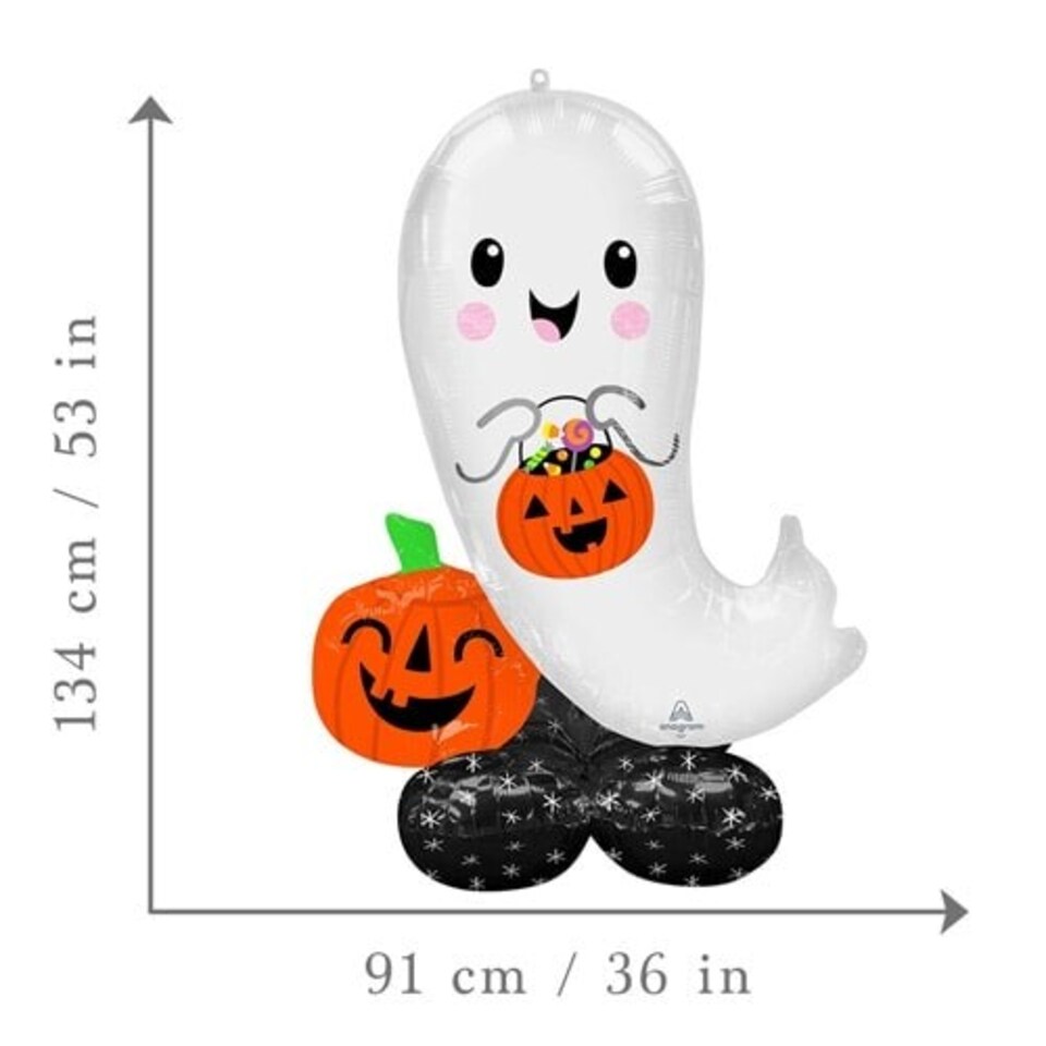 image 1 of Halloween Ghost Airloonz Air Fill Giant Foil Balloon 134cm / 53 in