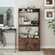 image 10 of COSTWAY Bookcase with Drawer Freestanding Bookshelf Brown Brown