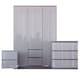 image 10 of Vida Designs Glinton 3 Piece FSC Certified Bedroom Set (2 Drawer Bedside Chest, 3 Drawer Chest, 3 Door 2 Drawer Wardrobe), Grey Grey | Grey