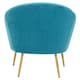 image 4 of Interiors by Premier Blue Occasional Arm Chair with Curved Back, Velvet Upholstered Chair, Indoor Lounge Chair for Living Room