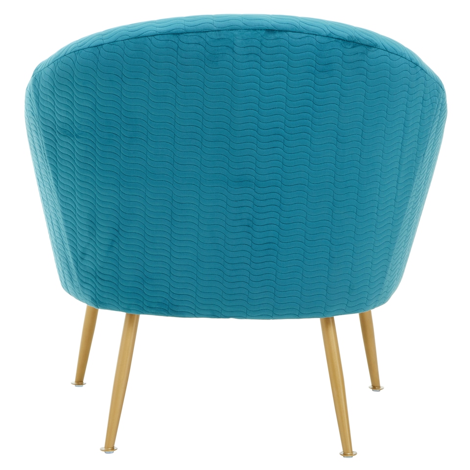 image 1 of Interiors by Premier Blue Occasional Arm Chair with Curved Back, Velvet Upholstered Chair, Indoor Lounge Chair for Living Room
