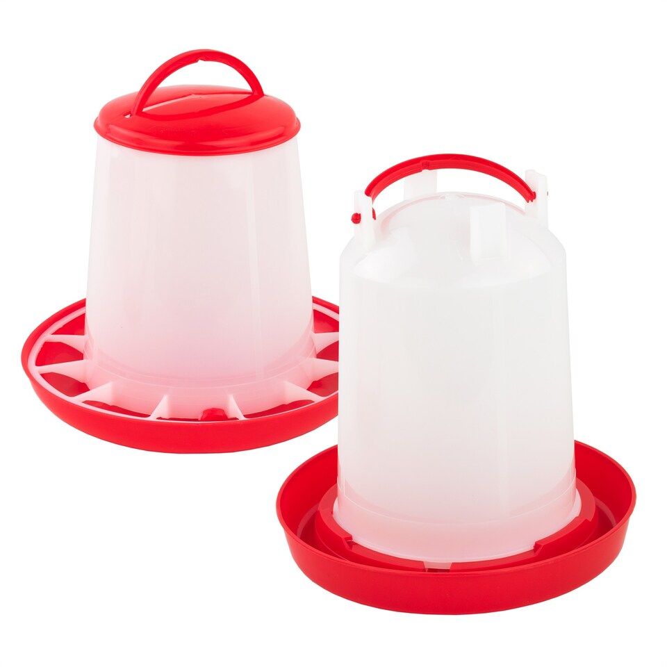 KCT Chicken Feeder & Drinker 3kg / 3L Portable Automatic Bird Trough Coop Feed Water Dispenser