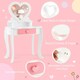 image 8 of COSTWAY 2-in-1 Kids Vanity Set Makeup Table & Chair Set