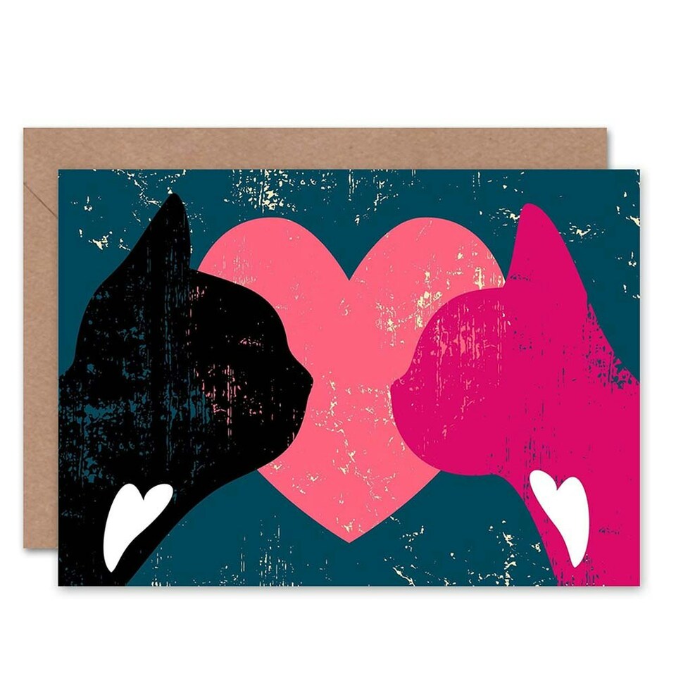 image 1 of Cats Love Hearts Anniversary Valentines Day Card