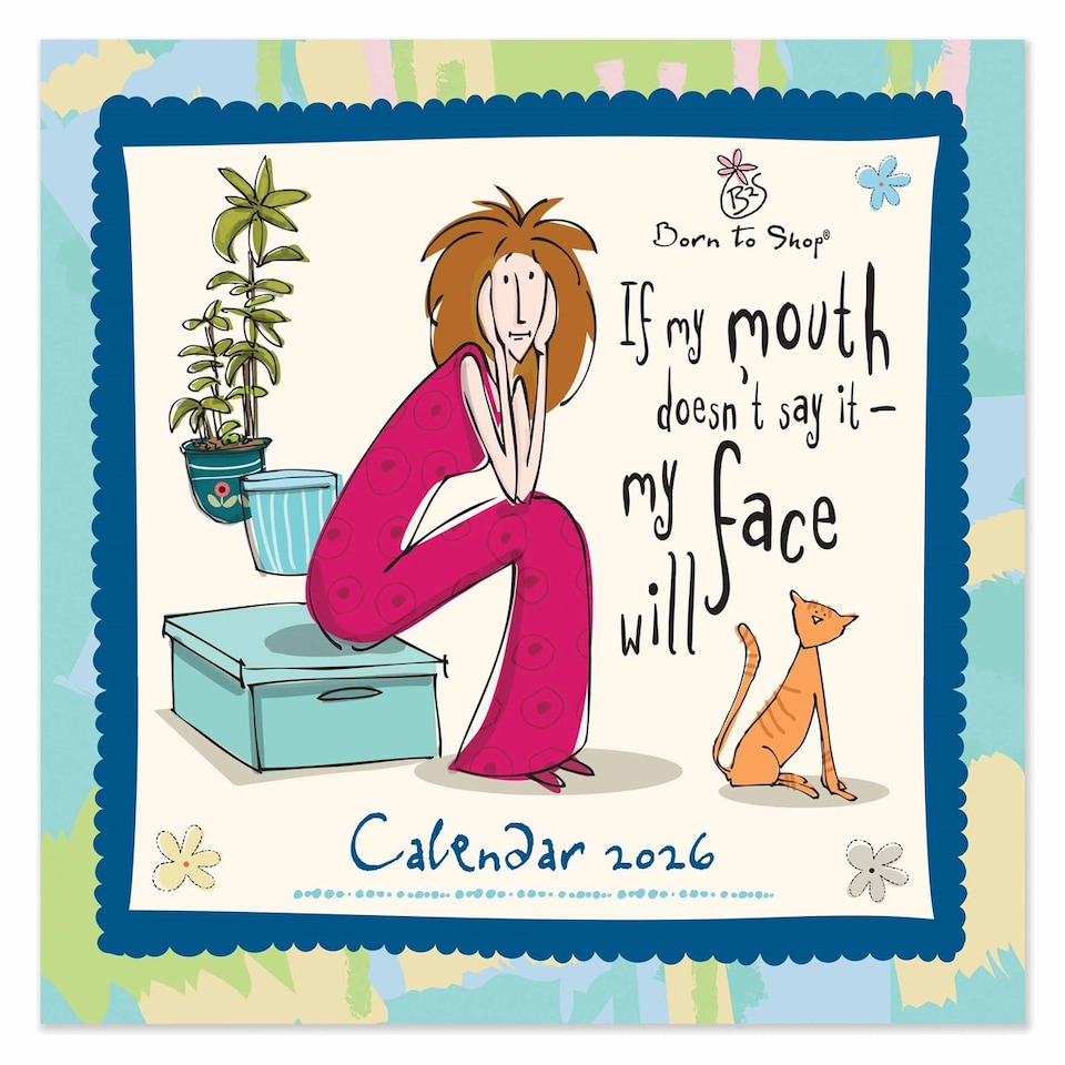 image 1 of Born To Shop Square Wall Calendar 2026