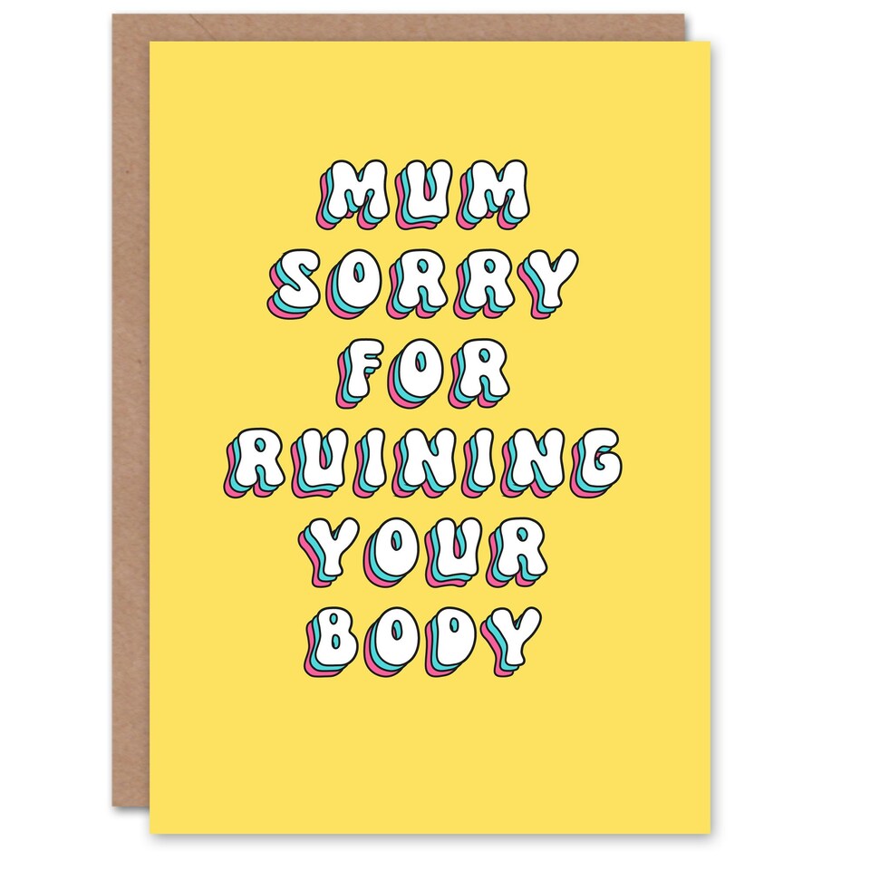 image 1 of Mothers Day Card Ruining Body Fun Funny Joke Mum Card