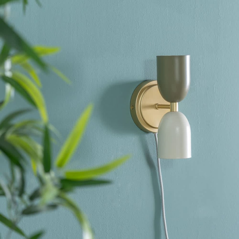 image 1 of ValueLights Tate Plug in Gold Up & Down Wall Light | Multi