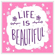 Life is beautiful (Picture Frame) White | M