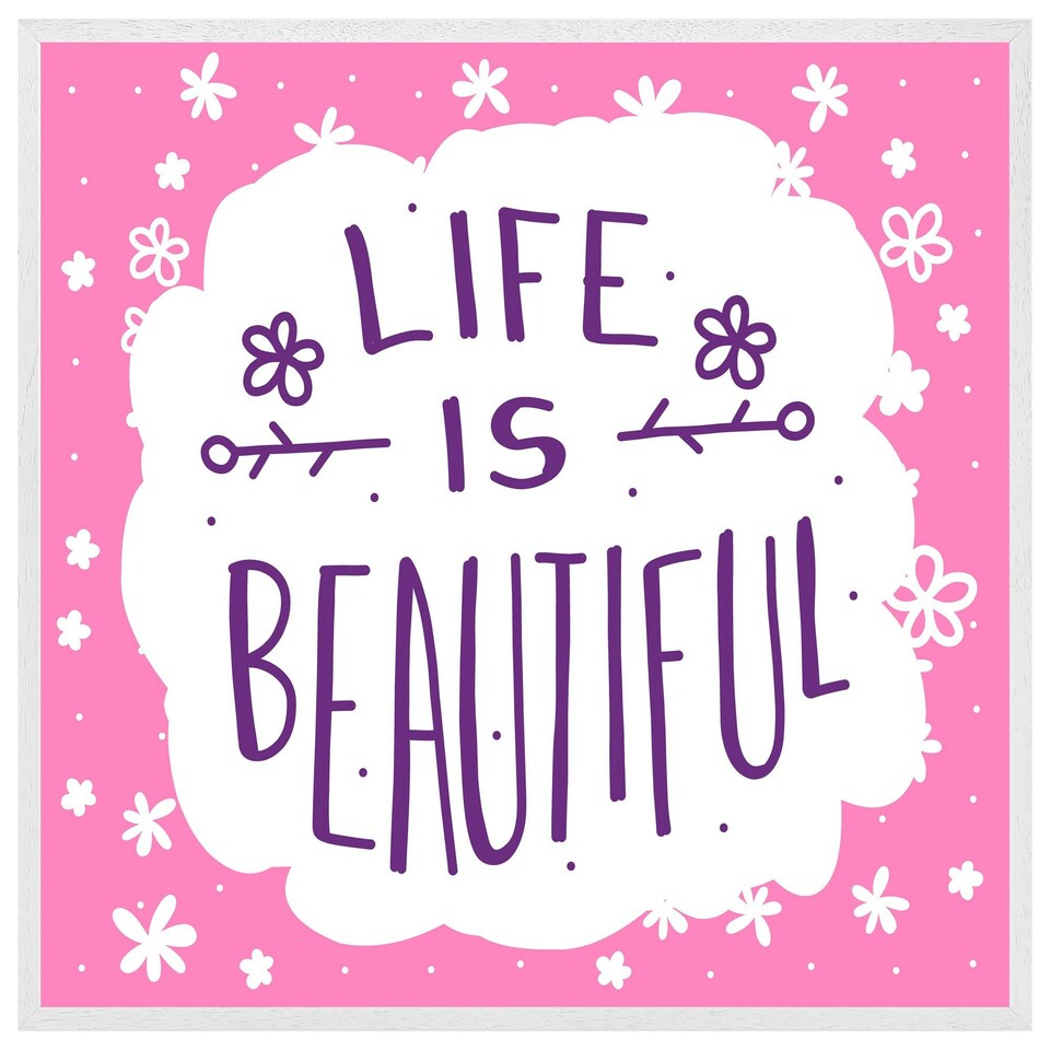 image 1 of Life is beautiful (Picture Frame) White | M