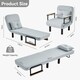 image 6 of 4 in 1 Folding Single Sofa Bed Convertible Lounge Sleeper Chair with Adjustable Backrest and Large Cushion Light Grey
