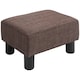 image 1 of HOMCOM Chic Linen Fabric Footstool Ottoman Cube with 4 Plastic Legs Brown