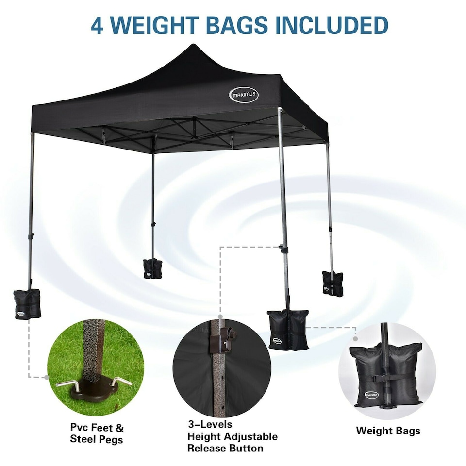 image 1 of Maximus 3x3m Heavy Duty Pop up Gazebo Marquee Outdoor Patio Canopy Tent